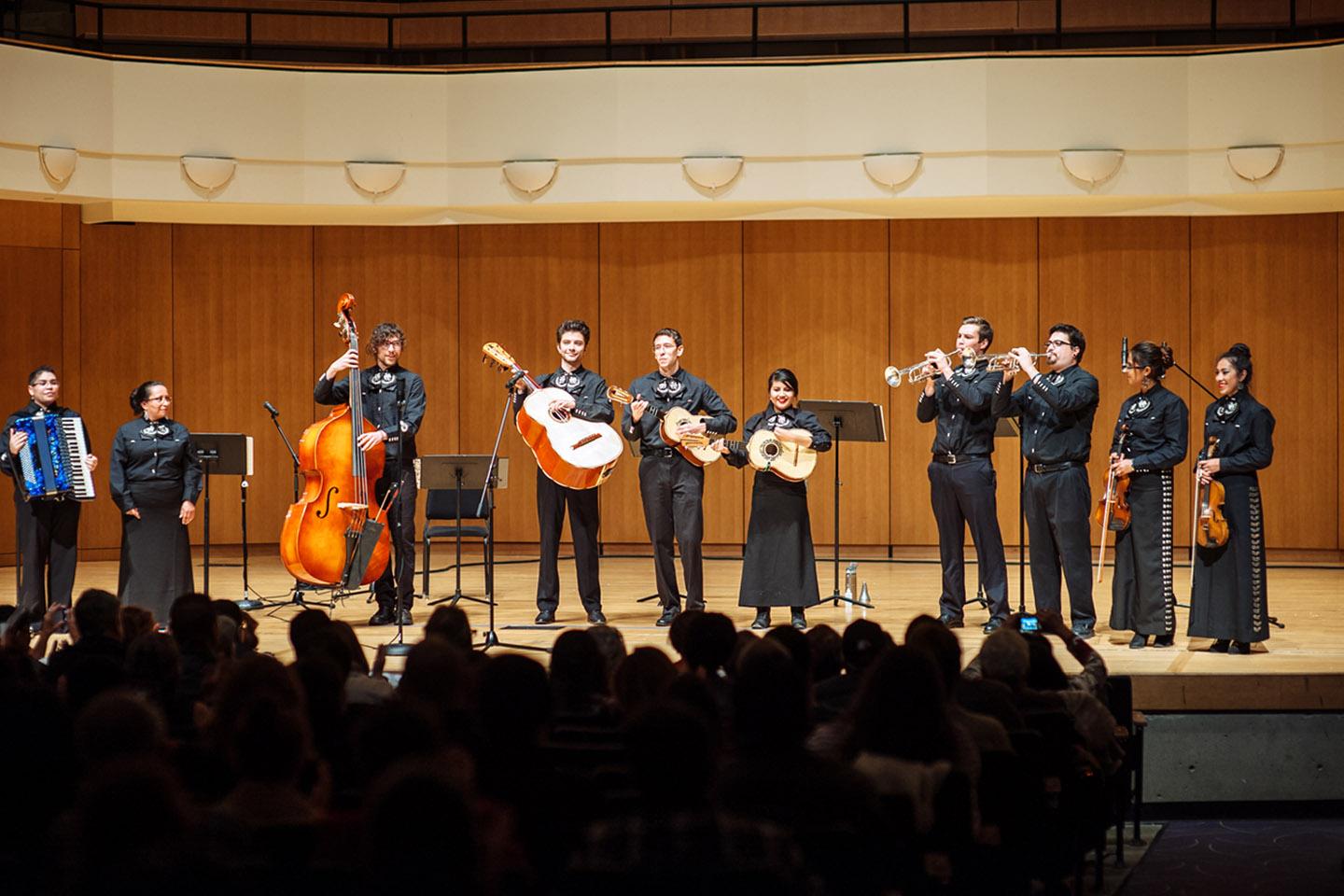 Mariachi ensemble performing in the King Center Concert H所有